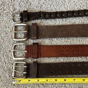 Bundle of 4 Vintage Genuine Leather Belts (Italian & Canadian Made)